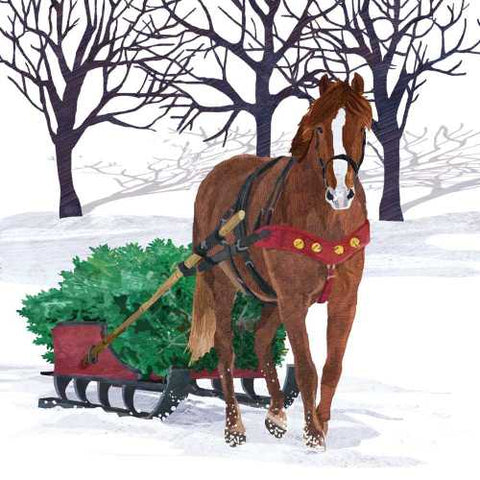 Two Can Art (Patti Gay) - Winter Horse Sleigh