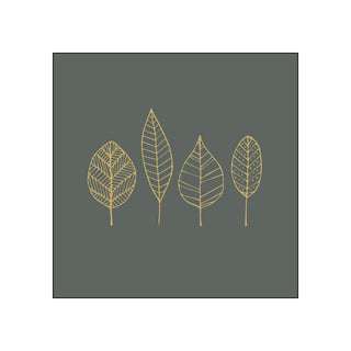 Pure Gold Leaves anthracite • Beverage Napkins