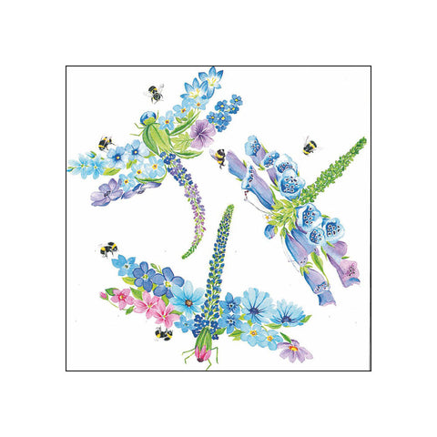Dragonfly Fleurettes • Beverage Napkins