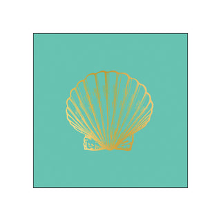 Golden Shell, aqua • Beverage Napkins
