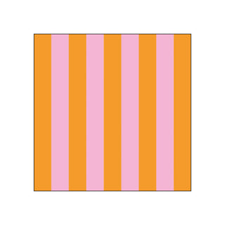 Vertical Stripes, red+pink • Beverage Napkins