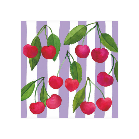 Cherry & Stripes • Beverage Napkins