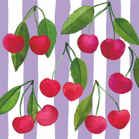 Cherry & Stripes • Beverage Napkin