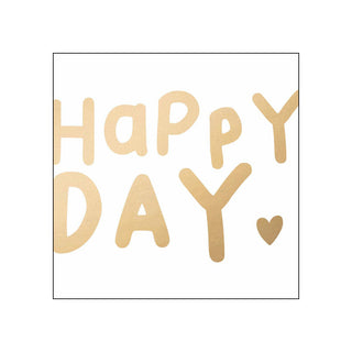 Happy Heart, gold • Beverage Napkins