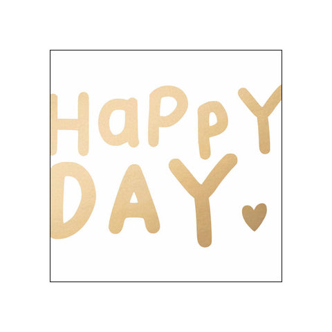 Happy Heart, gold • Beverage Napkins