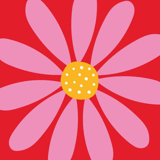 Happy Flower, red • Beverage Napkin