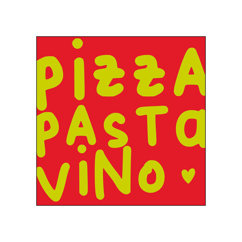 Pizza, Pasta, Vino • Beverage Napkins