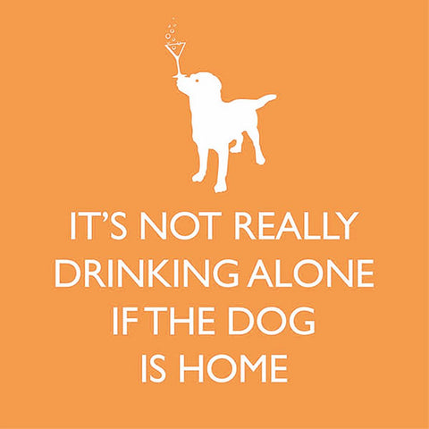 If the Dog is Home, orange • Beverage Napkin