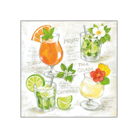 Four Cocktails • Beverage Napkins