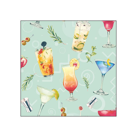 Cocktail Party, aqua • Beverage Napkins