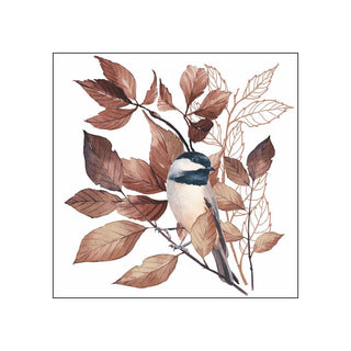 Lovely Chickadee, white • Beverage Napkins