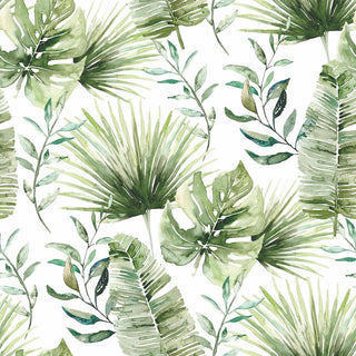 Jungle Leaves, white • Beverage Napkins