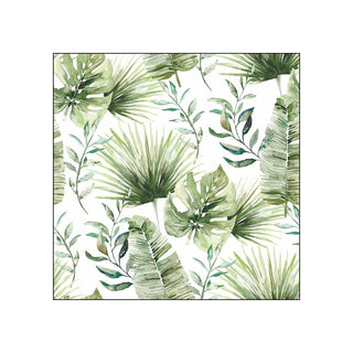 Jungle Leaves, white • Beverage Napkins