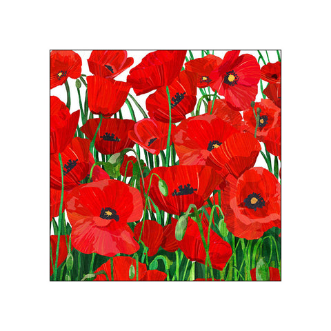Red Poppies • Beverage Napkins