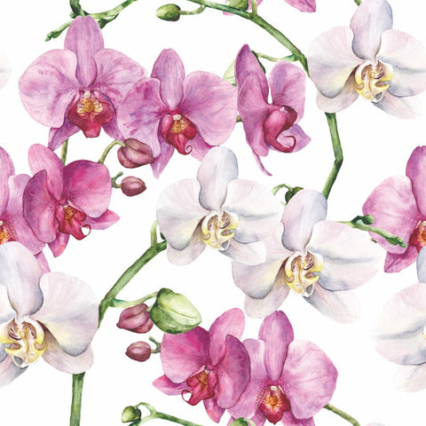 Elegant Orchids, white • Beverage Napkins