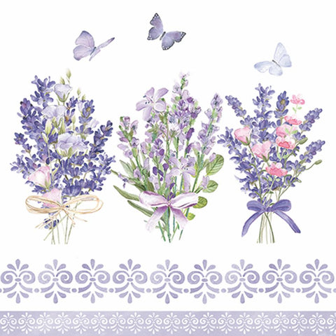 Lovely Lavender, white • Beverage Napkin