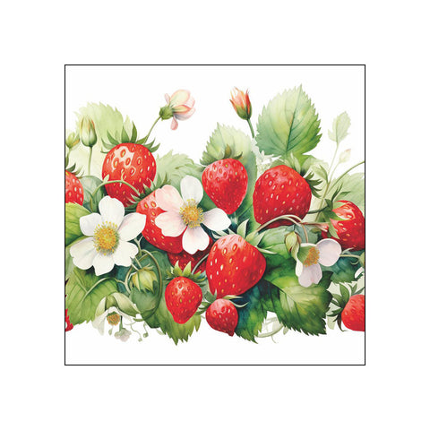 Juicy Strawberries • Beverage Napkins