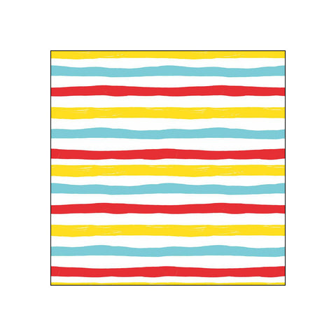 Wavy Stripes, red • Beverage Napkins