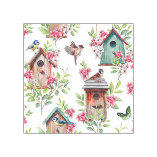 Wooden Birdhouses • Beverage Napkins