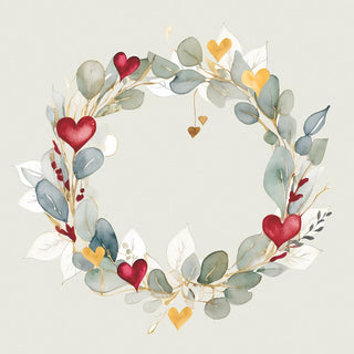 Eucalyptus Wreath, green • Beverage Napkin