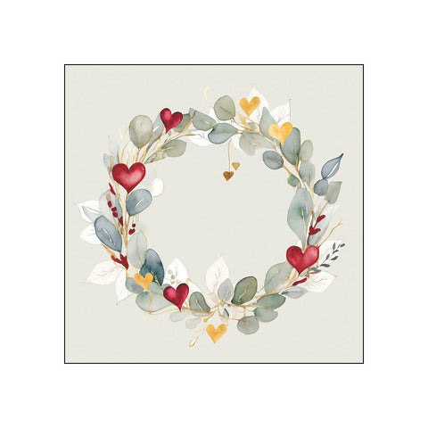 Eucalyptus Wreath, green • Beverage Napkins
