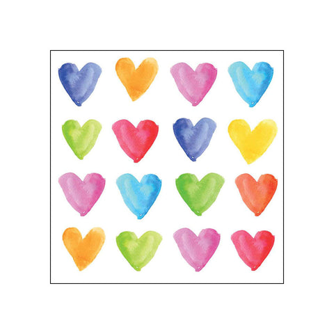Aquarell Hearts • Beverage Napkins