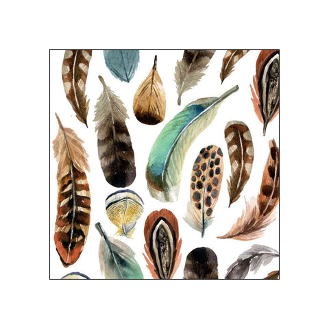 Aquarell Feathers • Beverage Napkins