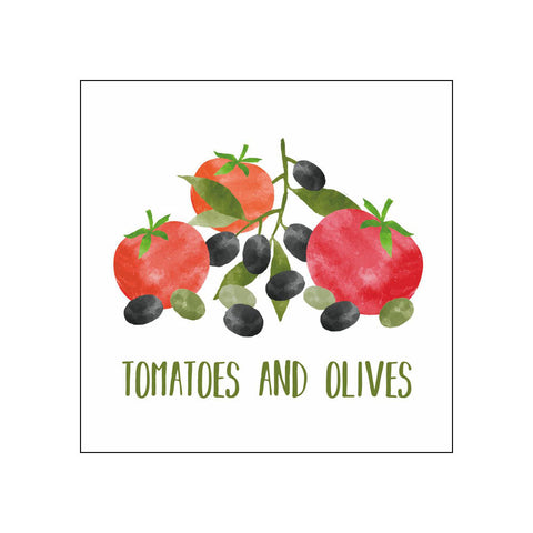 Tomatoes & Olives • Beverage Napkins