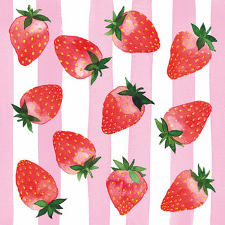 Strawberry & Stripes • Lunch Napkin