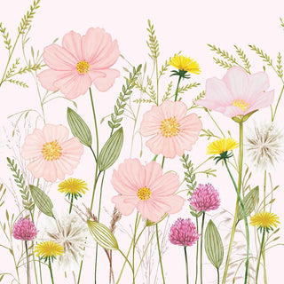 Pastel Flowers, pink • Lunch Napkin