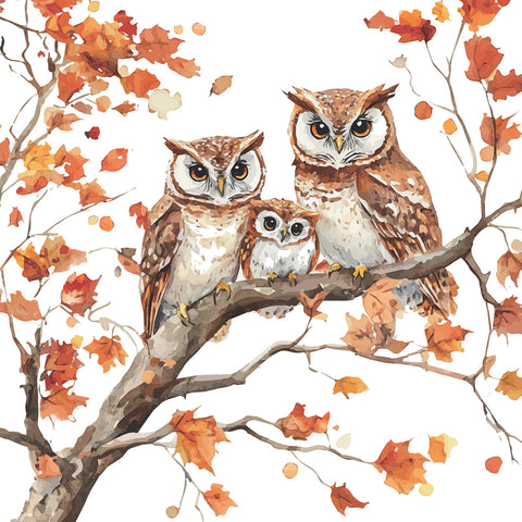 Family of Owls • Lunch Napkins
