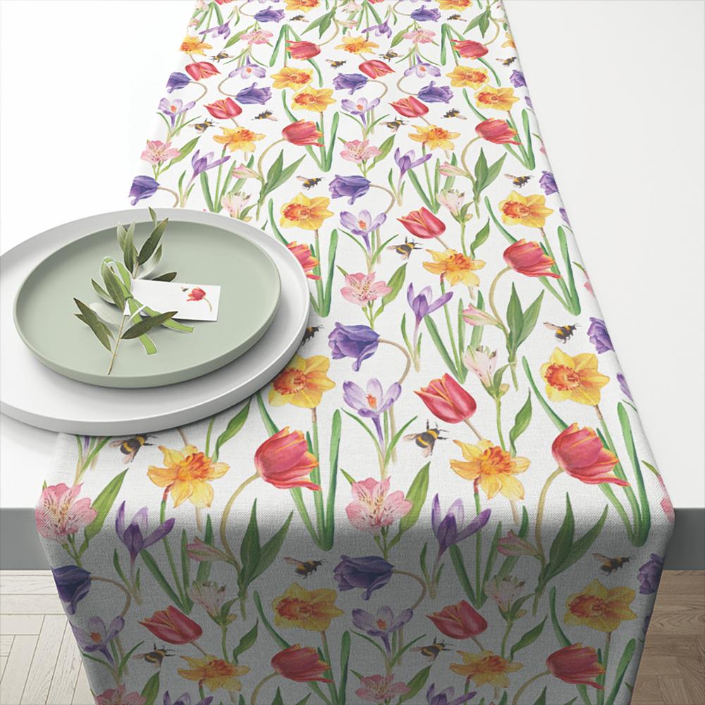 Table Runner Spring Style Flowers in Spring • Table Runner – Paperproducts Design