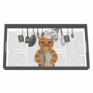 Cat Chef • Varnished Wood Vanity Tray