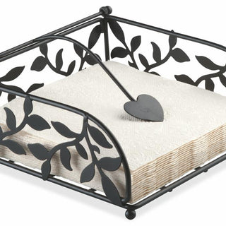 Metal Napkin Caddy • Branch, medium black (Lunch Size)