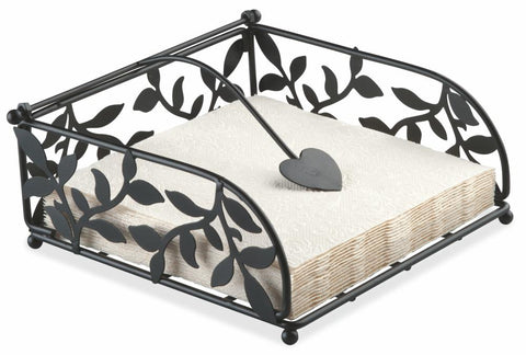 Metal Napkin Caddy • Branch, medium black (Lunch Size)
