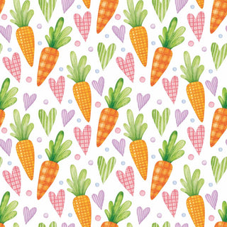 Carrots and Hearts, white • Beverage Napkins