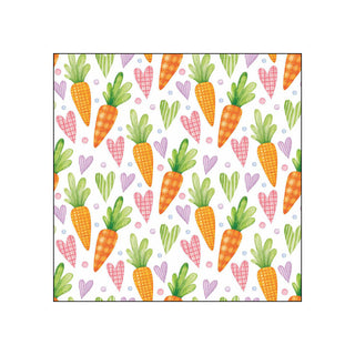 Carrots and Hearts, white • Beverage Napkins