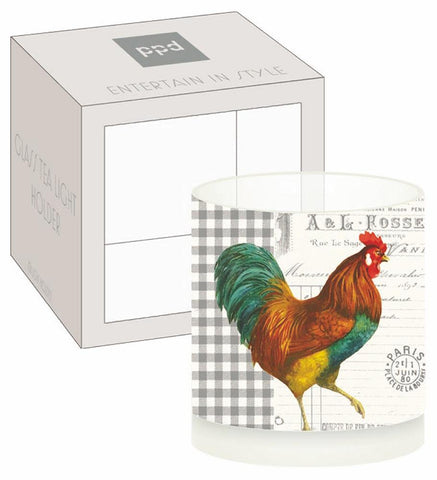 French Rooster Boxed Tea Light Holder