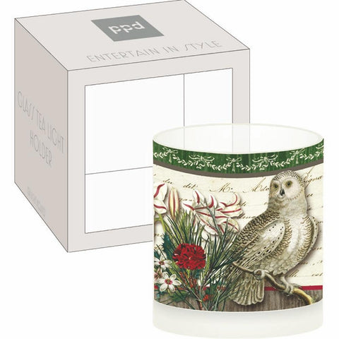 Winter Woods Owl Boxed Tea Light Holder