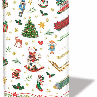 Ornaments All Over, red • Pocket Tissues