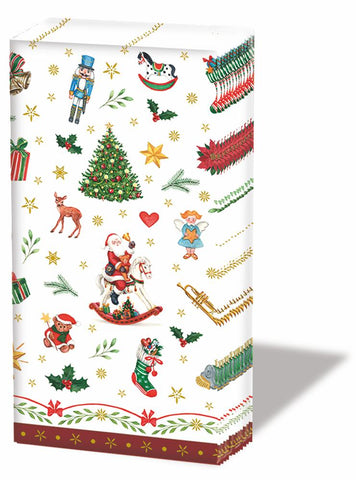 Ornaments All Over, red • Pocket Tissues