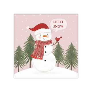 Snowman in Rosé • Beverage Napkins