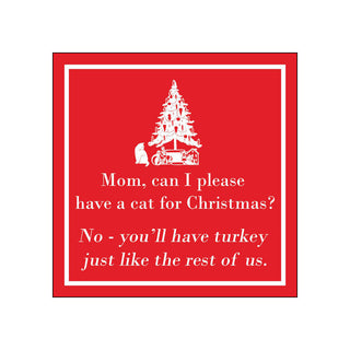 A Cat for Christmas? • Beverage Napkins