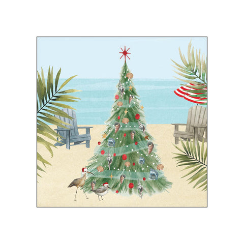 Christmas Beach • Beverage Napkins