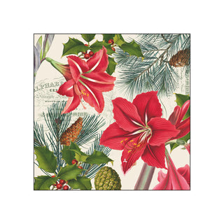 Amaryllis sur Beige • Beverage Napkins