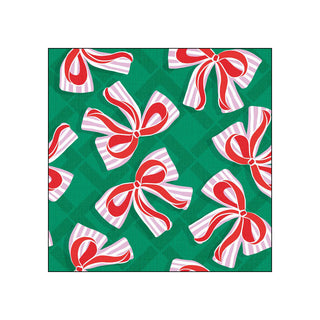 Bows, green • Beverage Napkins