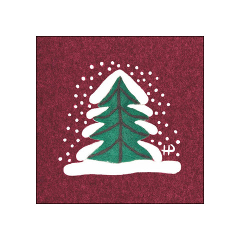 Fir Tree in Snow • Beverage Napkins