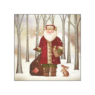 Santa and Rabbit • Beverage Napkins