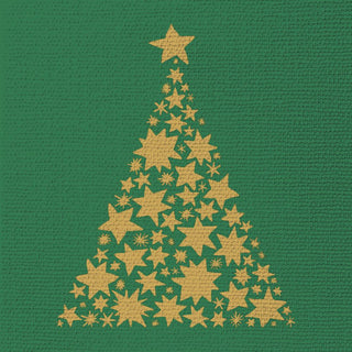 Tree on Canvas, green • Embossed Beverage Napkins