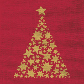 Tree on Canvas, red • Embossed Beverage Napkins